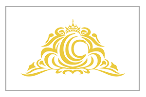 Logo designed in golden color, three c's defining the Chennai Convention Centre, enclosed within the other, and a crown over it depicting the best venue for occasions.